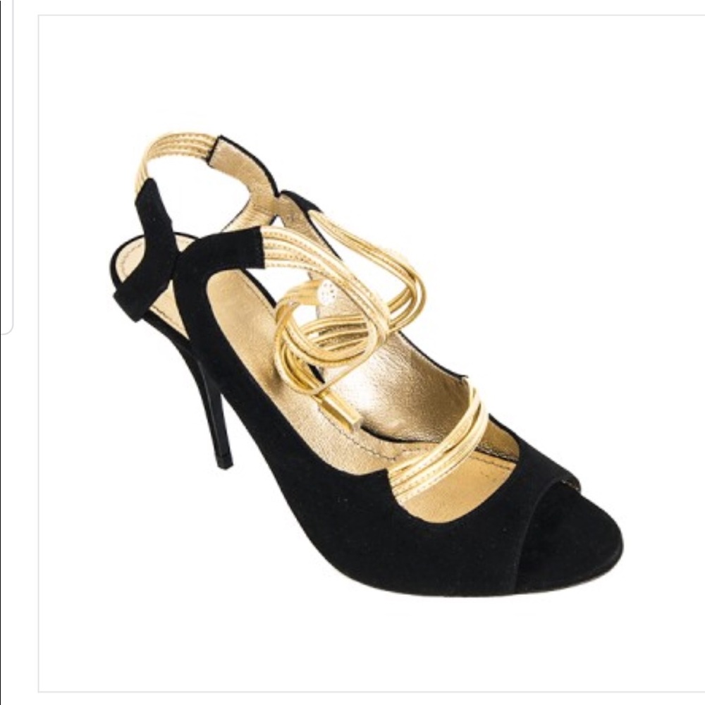 Givenchy Suede Slingbacks with Gold detail